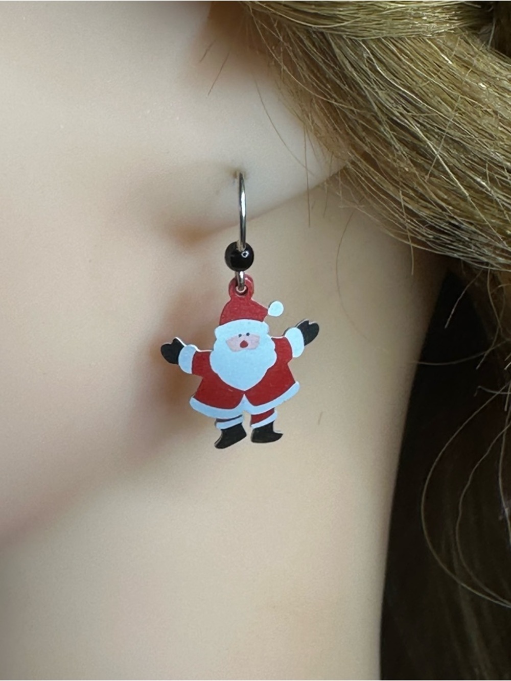 Santa Claus Christmas Earrings – Festive Holiday Jewelry with 925 Silver Hooks